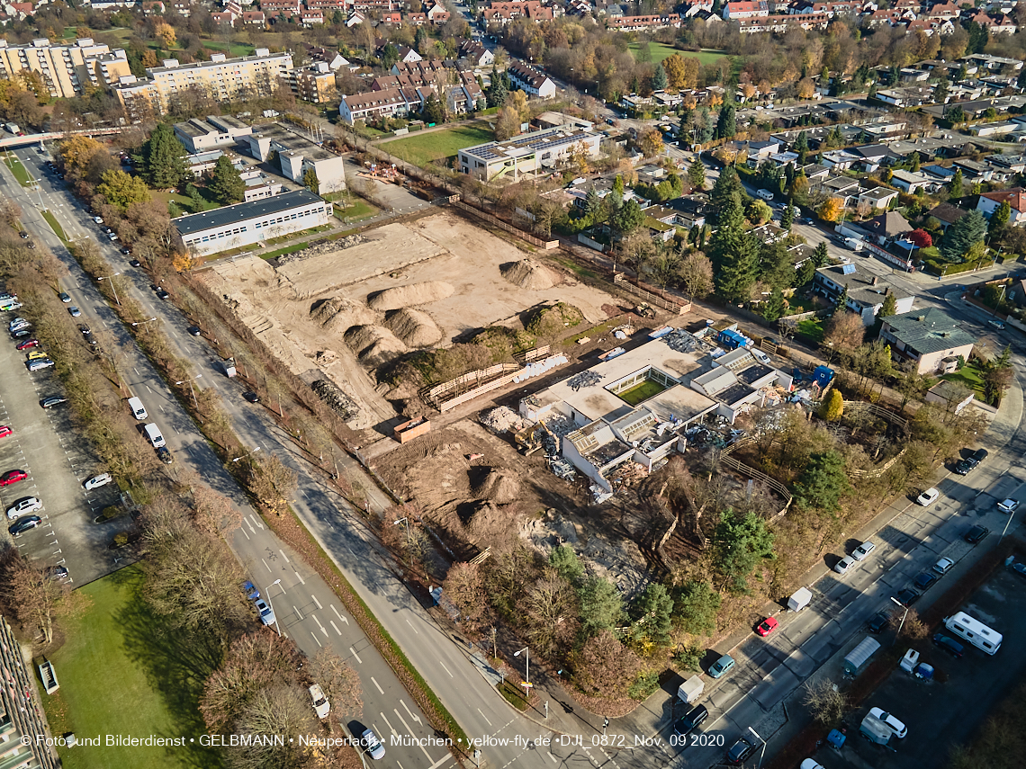 09.11.2020 - Baustelle der neuen Grundschule am Karl-Marx-Ring in Neuperlach